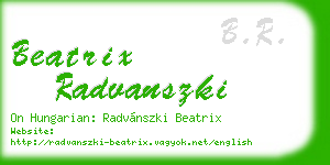 beatrix radvanszki business card